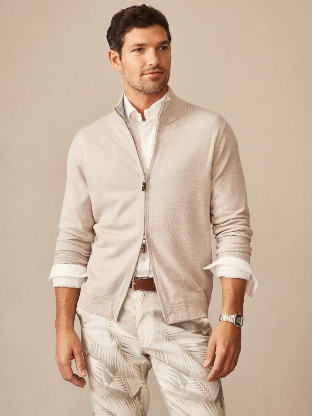 J McLaughlin Orwell Sweater - Heather Stone NEW